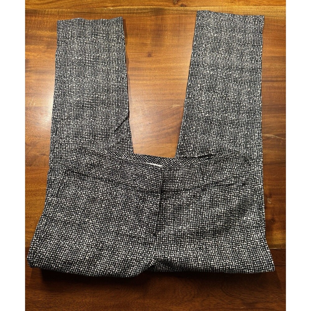 White House Black Market Ankle Pants Size 6 Black White Pattern Stretch Office